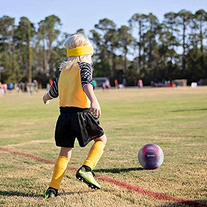 SHOKE Soccer Ball Size 5 Official Size Soccer Ball Thermal Bonded Training Slip Resistant - color: Purple Red(Deflate Single Ball)