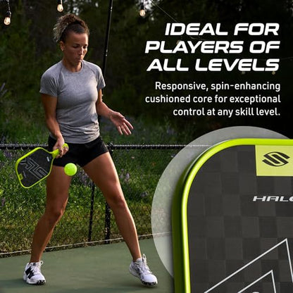 Selkirk Sport SLK Halo Raw Carbon Fiber Pickleball Paddle | Power, Pro and Control Pickleball Paddles | T700, 18K Ultraweave, Aramid Fiber LinkWeave | Designed & Controlled in USA
