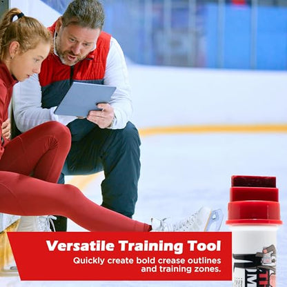 The Hockey Marker Ice Marker for Hockey Rink and Training - Line Marker for Center and Skill Lines, Designed for Ice Practice and Training Drills, Used by Coaches and Goalies - Red