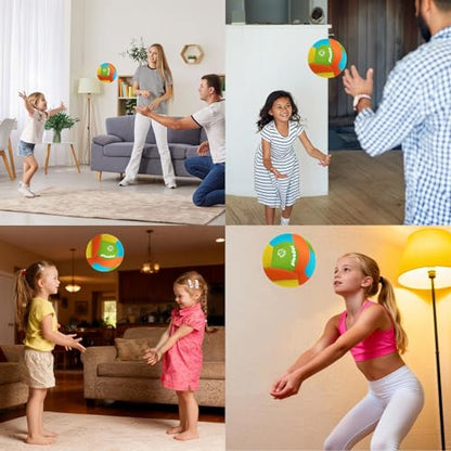 Soft Indoor Volleyball - Soft and Safe Indoor Volleyballs for Practicing Inside House and Yard, Silent Volleyball with Pump for All Ages