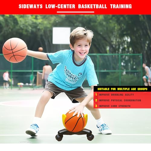 Sideways Low-Center Dribbling Sliding Clamps Basketball Training Equipment Improve Skills Agility Coordination Training Kit Suitable for Basketballs of Size 5, 6, and 7