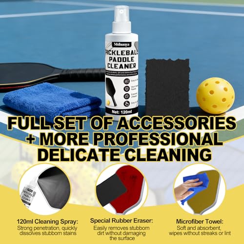 4.06 Oz Pickleball Paddle Cleaner, 5 * 7 * 1 Cm Pickleball Paddle Eraser, Includes a Towel to Remove Dirt and Sweat, Restoring the Shine to Your Racket's Surface. Suitable for All Rackets