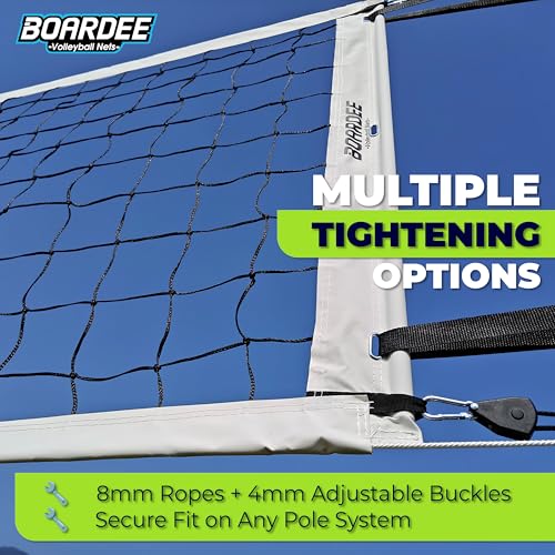 Volleyball Net – Heavy-Duty Outdoor Replacement Net for Beach and Indoor Volleyball or Backyard Courts – Durable and Weather-Resistant Design 10m x 1m (White)