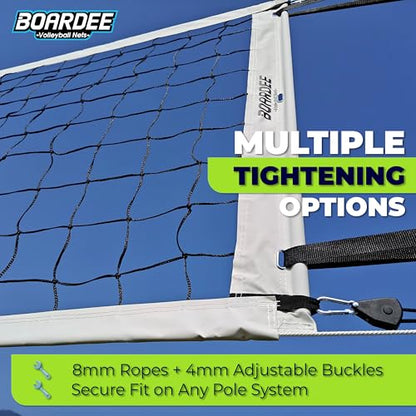 Volleyball Net – Heavy-Duty Outdoor Replacement Net for Beach and Indoor Volleyball or Backyard Courts – Durable and Weather-Resistant Design 10m x 1m (White)