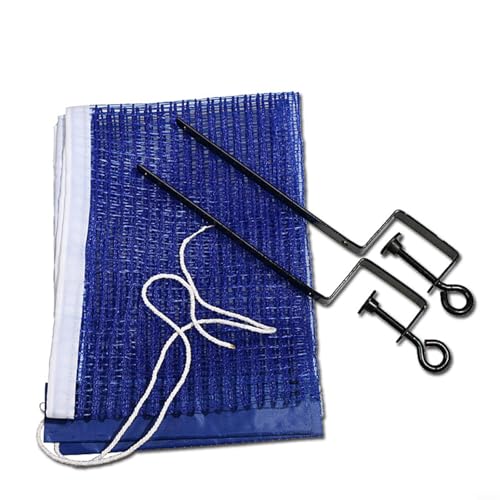 Table Tennis Net and Post Clamp Stand Kit, Easy Setup Pong Replacement Net for Practice and Fun, Blue