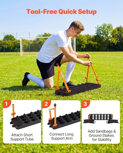 VEVOR Upgrade Soccer Rebounder Board, Mult-Adjustable Angles Portable Soccer Rebound Wall, Foldable Kickback Board, Soccer Practice Equipment, Ideal for Kids and Adults Passing & Shooting Drills - size: 37.4" x 9.8"