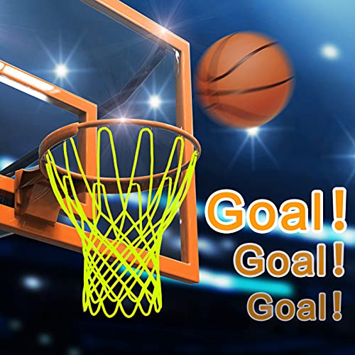 NEIJIANG Glow Basketball Net, Nightlight Basketball Net Luminous Outdoor Portable Sun Powered Sport Nylon (Green) - color: Green