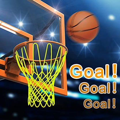 NEIJIANG Glow Basketball Net, Nightlight Basketball Net Luminous Outdoor Portable Sun Powered Sport Nylon (Green) - color: Green