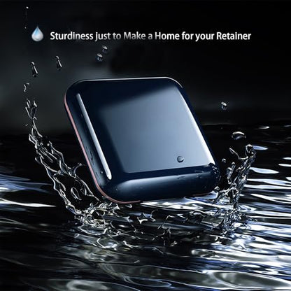 Retainer Case,Cute Mouthguard Case with Mirror,Slim Night Mouth Guard Case with Lid Hinge,Aligner Case,Inner Size 2.56, 2.36, 0.79inch, Blue - color: Blue