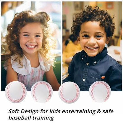 12 Pack Foam Baseballs Softballs Foam Training Ball for Kids Beginners, 9 inch Practice Baseballs Tballs, Safe Throwing, Catching and Batting Practice - color: White