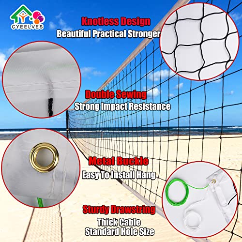 Volleyball Net Portable, Heavy Duty Volleyball Nets for Backyard, Professional Volleyball Net Replacement Net, Volleyball Replacement Net for Outdoor Grassland Stadium Pool Schoolyard Beach, 32X3FT
