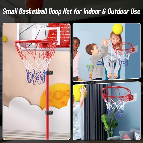 8 Pcs Mini Basketball Nets Replacement for 8"-10.25" Basketball Rims with 10 Loops, Nylon Small Basketball Hoop Net Outdoor Indoor Basketball Net for Kids