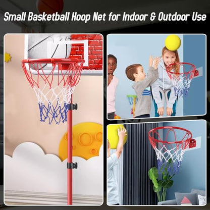 8 Pcs Mini Basketball Nets Replacement for 8"-10.25" Basketball Rims with 10 Loops, Nylon Small Basketball Hoop Net Outdoor Indoor Basketball Net for Kids