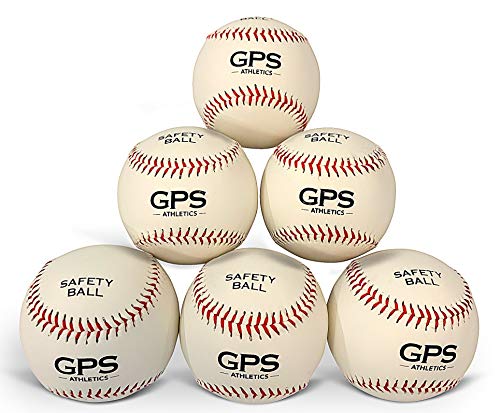 GPS Athletics Soft Practice Baseballs for Kids – Low Impact Safety Training Baseballs for Youth Baseball Practice & Indoor Training, Durable Soft Baseballs with Raised Seams, 6 Pack
