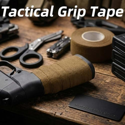 2 Rolls Magsaddle Gun Grip Tape, Non-Reflective, No Residue Goon Grip Tactical Tape for Pistol, Handgun, Rifle, Sports, Tool, Pull Up Bars, Handles, Bats, Rackets, Gym Equipment, Handrails - color: Coyote Brown