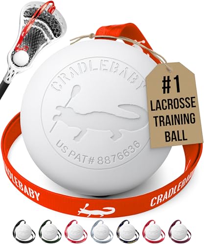 Cradlebaby Lacrosse Training Ball: Practice Indoor/Outdoor & Get More Repetitions - The #1 Piece of Equipment for Boys/Girls to Practice Cradling, dodges, Stick Tricks, & fakes. Best Lacrosse Gift! - color: Orange with White Logo (White Ball)