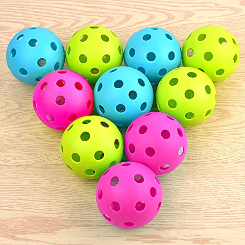 Coopay 24/80 Pack Practice Baseball SoftBalls Plastic Training Balls Lightweight Hollow Balls with a Drawstring Bag for Hitting, Baseball Training Indoor Outdoor Use - color: Green, Blue, Pink, style: 24 Pack