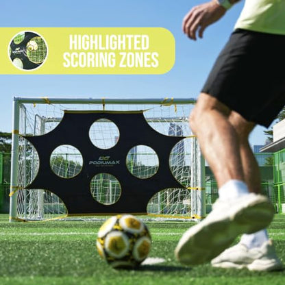 Soccer Net, with 10 Highlighted Scoring Zones, Portable Soccer Field Equipment, Backyard Shooting Training Football Goal Net - size: 12x6ft