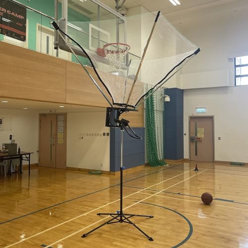 Basketball Shooting Machine Basketball Rebounder Net Return System, Adjustment Basketball Ball Return Attachment, Portable Basketball Shot Trainer, Indoor Outdoor Hoop Use