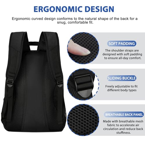 LARIPOP Soccer Backpack with Ball Holder & Shoe Compartment Large Capacity Youth Sports Bag for Training - color: black