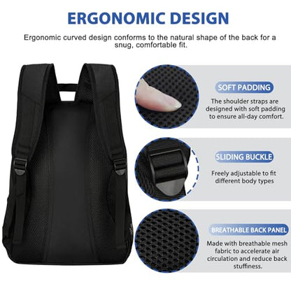 LARIPOP Soccer Backpack with Ball Holder & Shoe Compartment Large Capacity Youth Sports Bag for Training - color: black
