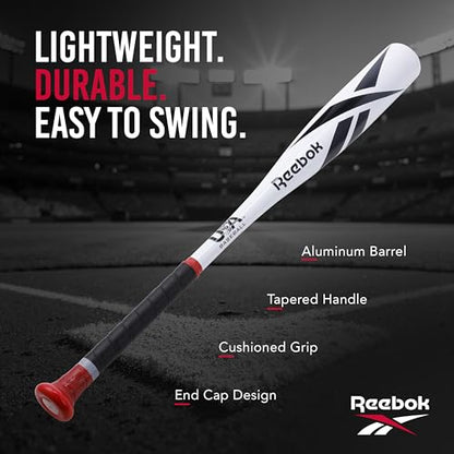 Reebok - T Ball Bat, 26-Inch Aluminum Bat for Kids & Youth, Baseball Bat for Practice, Training, and Beginners (White) - color: White