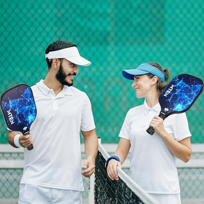 Pickleball Paddles Set of 2 or 4, or Single Paddle – USAPA Approved Fiberglass Surface Pickleball Rackets Set for Men & Women - color: Blue*2