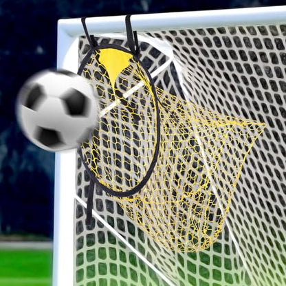 4PCS Soccer Goal Target Nets – High-Visibility Yellow Training Aids for Football Shooting Accuracy, Durable Fiberglass & Oxford Cloth Design, Easy to Attach/Detach