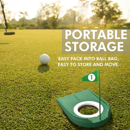 Mini Putting Set, Build Your Own Course at Home, the Office or On the Green, Includes 6 Pack Golf Putting Cups with Flags, 2 Pack Mini Golf Clubs and 10 Pack Foam Golf Balls