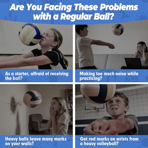 Soft Indoor Volleyballs for Kids Youth First Learning Volleyalls Realistic Feel Bounce for Practicing Inside The House Backyard Gym Birthday