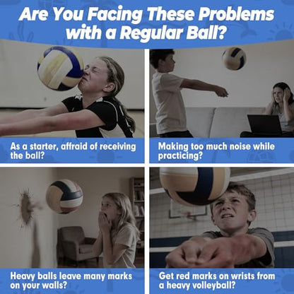 Soft Indoor Volleyballs for Kids Youth First Learning Volleyalls Realistic Feel Bounce for Practicing Inside The House Backyard Gym Birthday