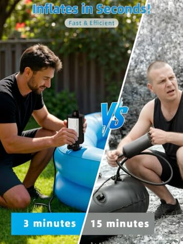 Electric Air Pump for Inflatables, 400W High Power Inflator Deflator with 5 Nozzles, Quick Fill AC Air Mattress Pump for Inflatable Beds, Pool Floats and Swimming Ring