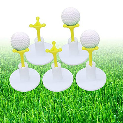 Golf Rubber Tee Holder Set for Golf Driving Range Tee Practice Tool Pack of 5 - color: White