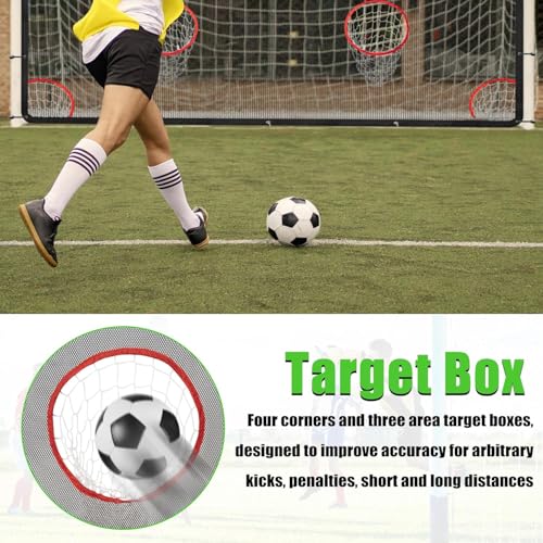 AKOZLIN Soccer Goal Target Net Soccer Shooting Training Aid with 7 Scoring Target Zones Soccer Field Nets Football Practice Training Equipment Accessory (Net Only) - size: 12x6FT
