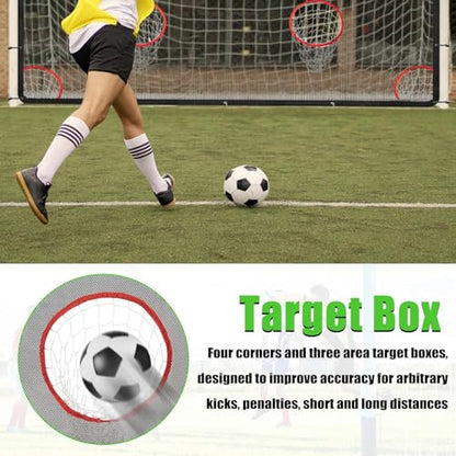 AKOZLIN Soccer Goal Target Net Soccer Shooting Training Aid with 7 Scoring Target Zones Soccer Field Nets Football Practice Training Equipment Accessory (Net Only) - size: 12x6FT