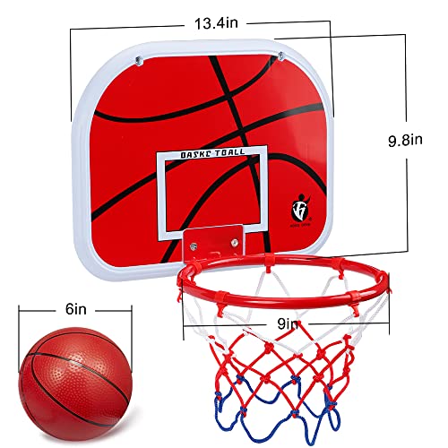 Indoor Basketball Hoop Set for Kids Adults, Mini Over The Door Hoop Set with 4 Balls for Dormitory Home Office, Upgarde Wall Mount Basketball Goal Sport Game for Boys Teen - style: SET2