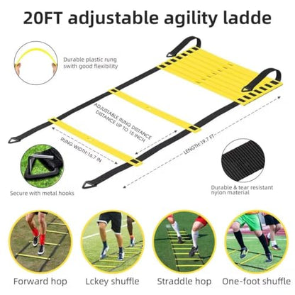 Soccer Goal, Soccer Goals for Backyard, 6x4ft Portable Pop Up Soccer Net Set, Soccer Training Equipment with Soccer Ball, Ladder and Cones - color: Yellow