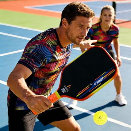 Pickleball Paddles |16MM Carbon Fiber Pickleball Paddle | High-Spin Textured Surface & Vibrant Gradient Edge | USAPA Approved Racket for Ultimate Power,Control & Precision - color: Orange