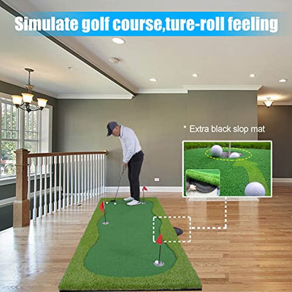 Golf Putting Green/Mat-Golf Training Mat- Professional Golf Practice Mat- Green Long Challenging Putter for Indoor/Outdoor - style: 4x10ft