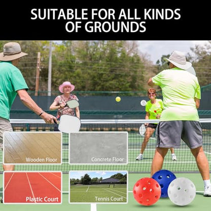 Pickleball Balls Outdoor 40 Holes - Durable High Bounce USAPA Approved - True Flight Tournament Pickleballs - 4/6/12 Pack - Accessories for Training & Competitive Play