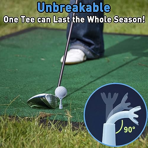 Adjustable Golf Tees - Essential Accessories for Men, Unbreakable & Durable - No Need to Repeatedly Pick Up (3 Pack White)
