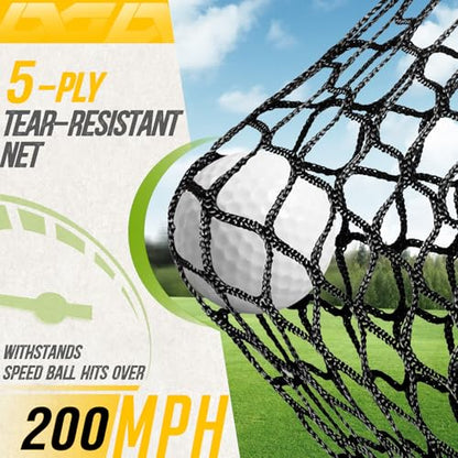 Golf Net, 10x7ft Golf Practice Net with Noise Reduce Silk Target Driving Real Balls, Hitting Nets for Backyard Garage, Improve Chipping Putting Pitching,Gift for Men & Golfers - color: Yellow