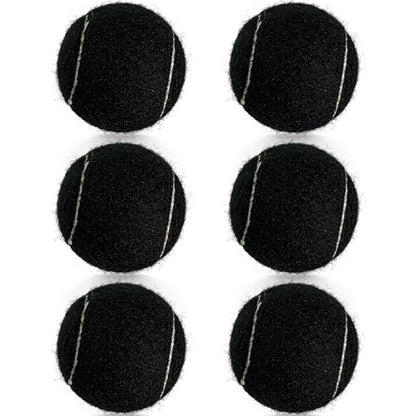 6 Pack Practice Tennis Balls - Long Lasting for Tennis Beginners, Tennis Training Balls, Dog Fetch Toys - color: Black