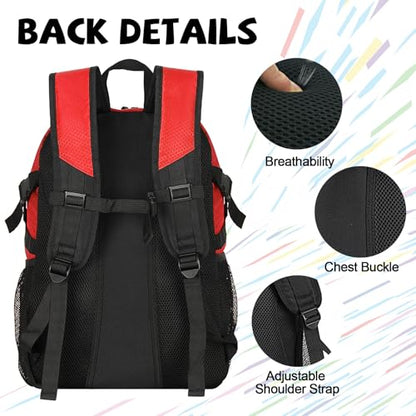 Goloni Basketball Backpack Bag,35L Basketball Bag with with Separate Ball & Shoe Compartments,Large Sports Bag for Basketball - color: Red