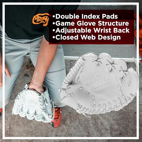Valle Eagle 8S Strap-Back Small Pocket 8” Baseball Training Glove - Infield Soft Leather Mitt for Fielding - Practice Gear, Softball Trainer, Sports Essentials - Right or Left Hand Throw