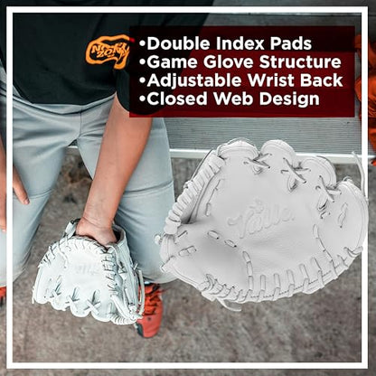 Valle Eagle 8S Strap-Back Small Pocket 8” Baseball Training Glove - Infield Soft Leather Mitt for Fielding - Practice Gear, Softball Trainer, Sports Essentials - Right or Left Hand Throw