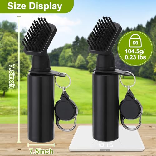 2 Pack Pro Golf Club Cleaner Brush with Microfiber Golf Towel, 7.5 Inch Golf Club Brush with Squeeze Bottle for 4 Ounces of Water Men's Golf Accessory Golf Cleaning Brush Best Gift for Men