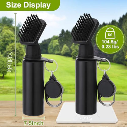 2 Pack Pro Golf Club Cleaner Brush with Microfiber Golf Towel, 7.5 Inch Golf Club Brush with Squeeze Bottle for 4 Ounces of Water Men's Golf Accessory Golf Cleaning Brush Best Gift for Men