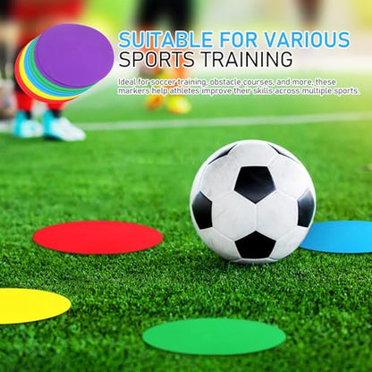 18pcs Football Training Spot Markers Set, 23cm Flat Round Soccer Spot Markers, Training Discs for Field Marking, Gym, Backyard, and Classroom Practice
