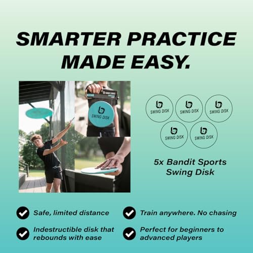 Bandit Sports Swing Disk Baseball Swing Trainer, Baseball Hitting Trainer Disks for Improving Baseball Swing, Baseball Training Equipment to Analyze Swing and Improve Batting Mechanics - size: Pack of 5